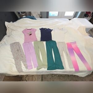 Colorful Girls' (3) T-ShirtS & (5) Leggings/Pants Set LOT - ALL SIZE 6 OR 6/7